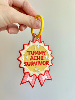 Tummy Ache Survivor Embroidered Keychain