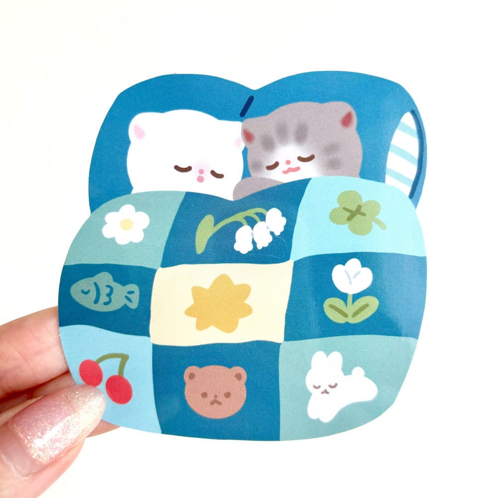 Vinyl Sticker - Cozy Quilt Kitties