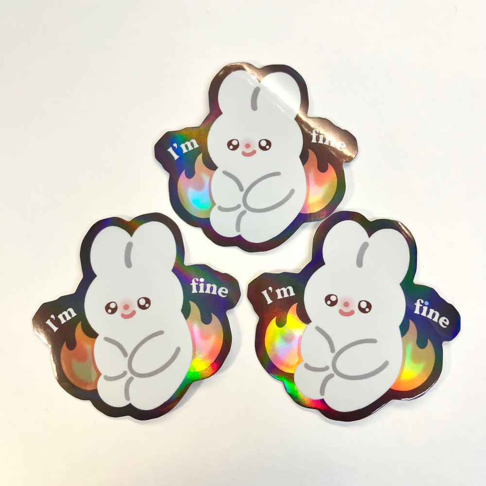 Vinyl Sticker - I'm Fine Bunny