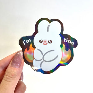 Vinyl Sticker - I'm Fine Bunny
