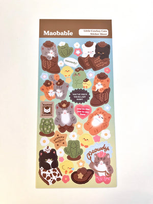 Sticker Sheet - Little Cowboy Cats