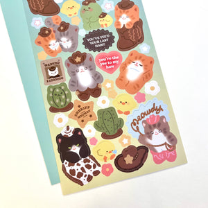 Sticker Sheet - Little Cowboy Cats