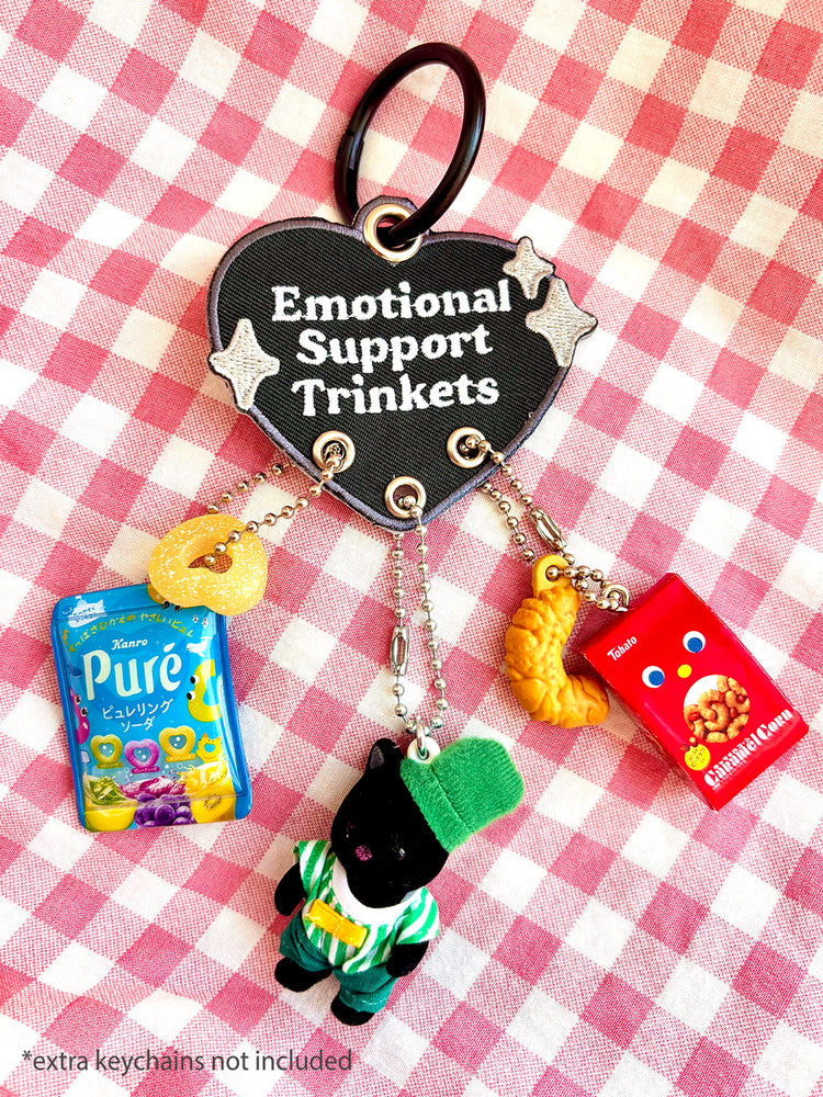 Emotional Support Trinkets Heart Embroidered Keychain