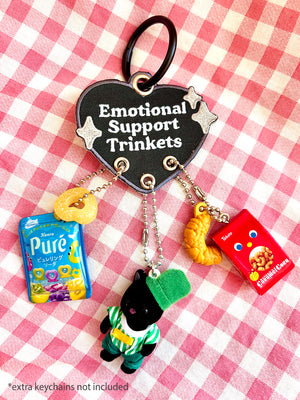 Emotional Support Trinkets Heart Embroidered Keychain