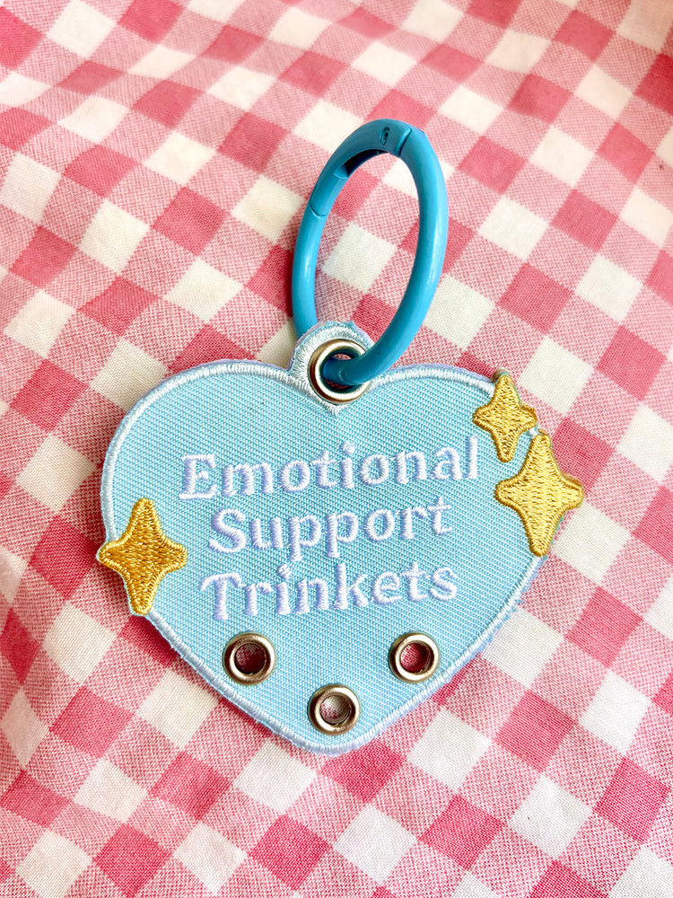 Emotional Support Trinkets Heart Embroidered Keychain