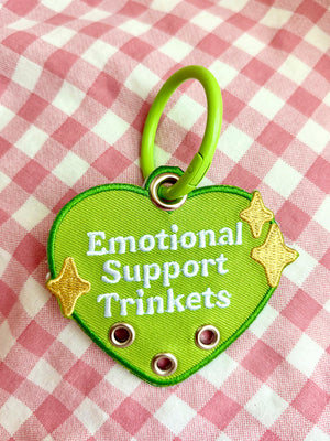 Emotional Support Trinkets Heart Embroidered Keychain