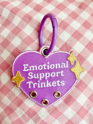 Emotional Support Trinkets Heart Embroidered Keychain