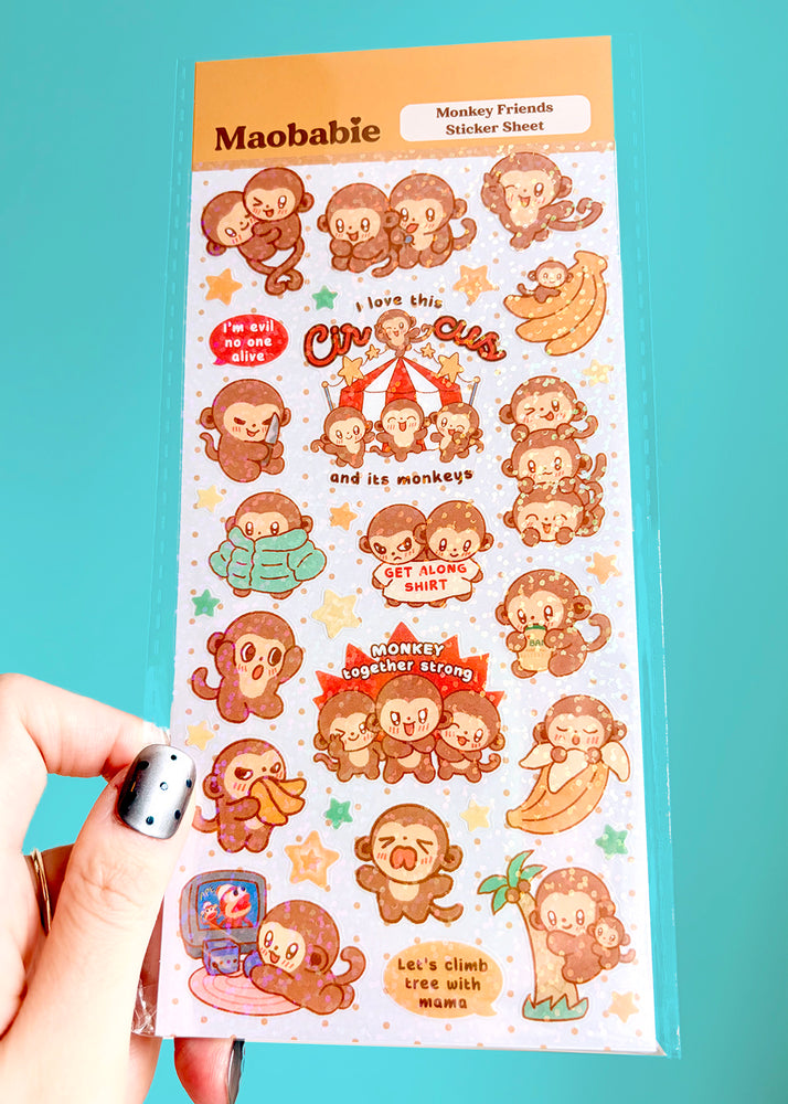 Sticker Sheet - Monkey Friends – Maobabie