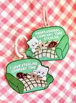 Professional Company Time Stealer Embroidered Keychain