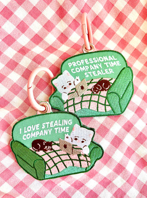 Professional Company Time Stealer Embroidered Keychain