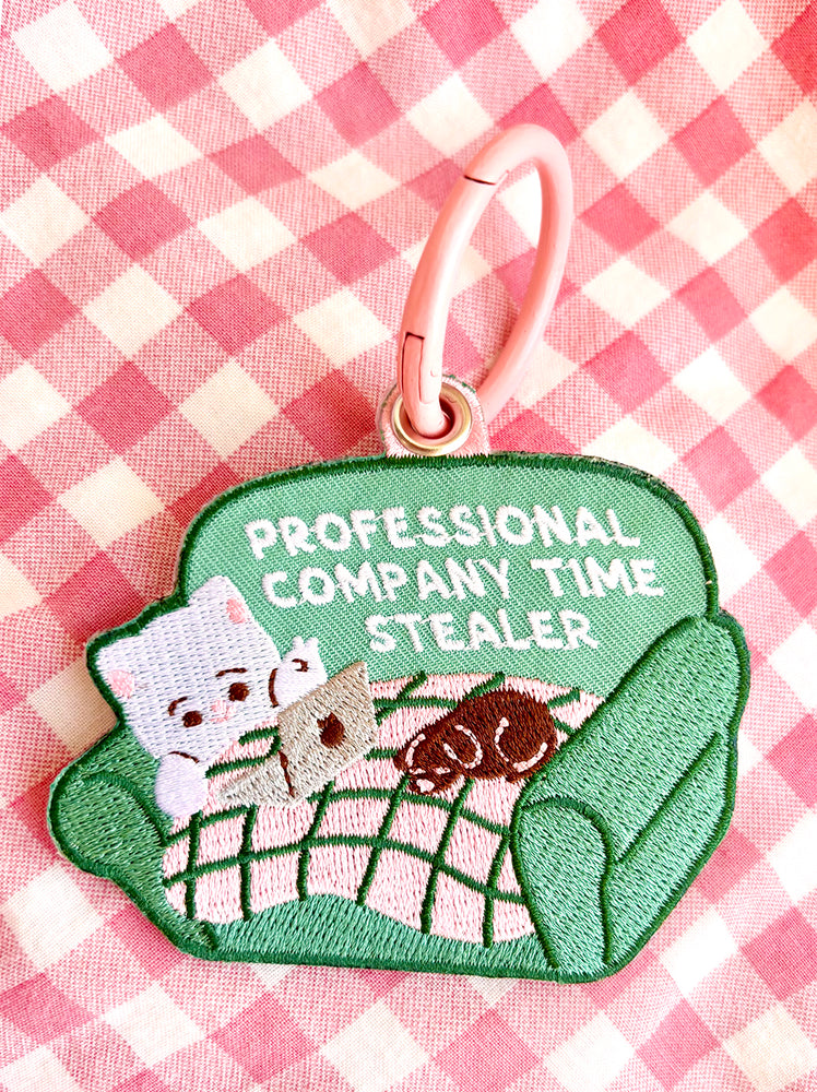Professional Company Time Stealer Embroidered Keychain
