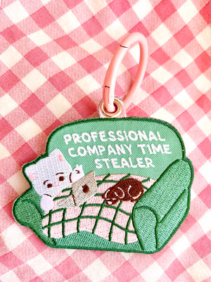 Professional Company Time Stealer Embroidered Keychain