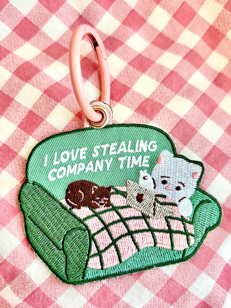 Professional Company Time Stealer Embroidered Keychain