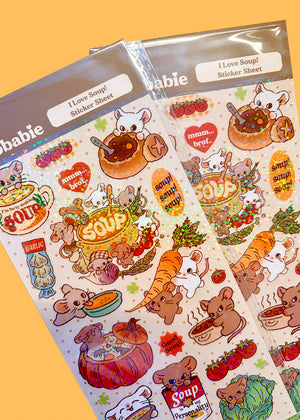 Sticker Sheet - I Love Soup! – Maobabie