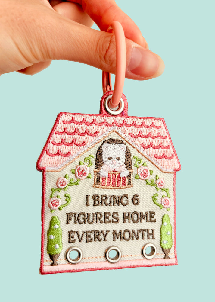 6 Figures House Embroidered Trinket Holder Keychain – Maobabie